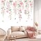 Large Pink Flowers Wall Stickers Hanging Vine Floral Leaves Peel (Multi)